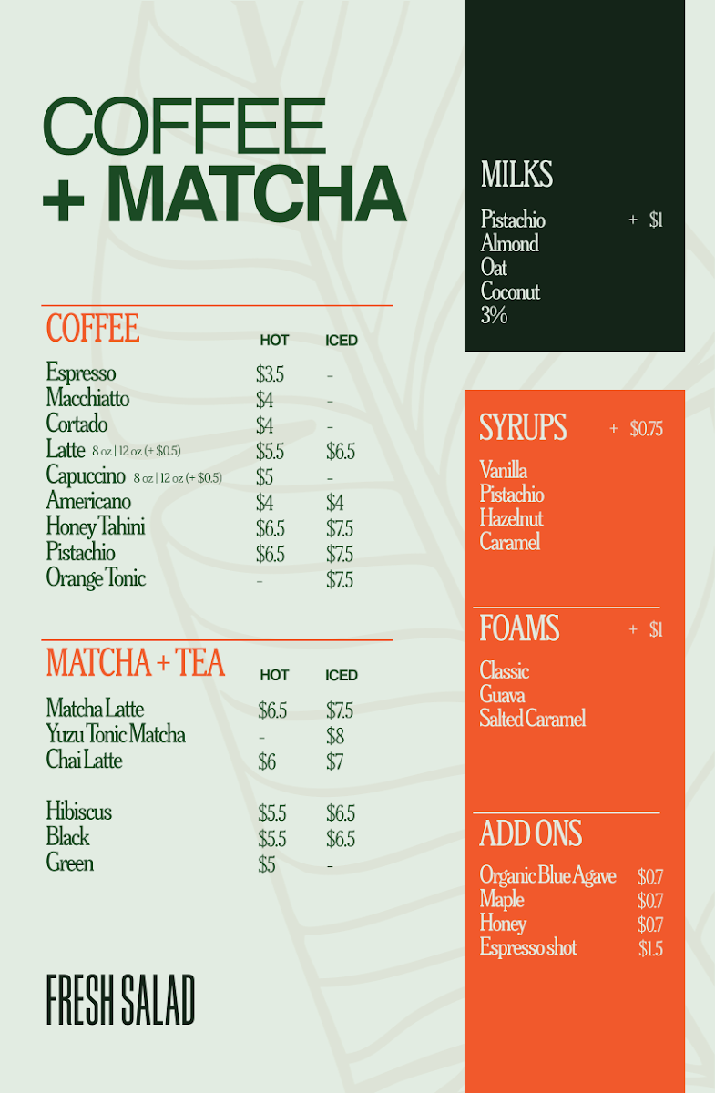 Fresh Salad Miami Menu - Image 1